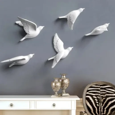 Набір настінного декору “Птахи“, сірий