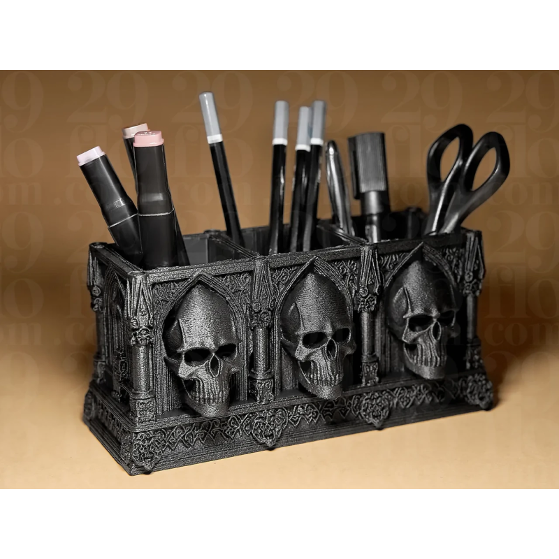 Готичний органайзер для олівців та канцелярії дарк-дизайн